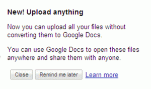google docs - upload anything